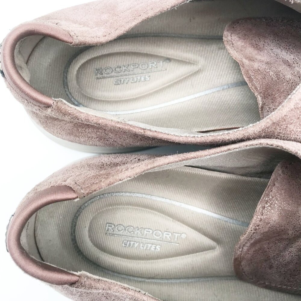 ROCKPORT Shoes Womens 9.5 City Lite Ayva Oxford Leather Pink Suede Sneaker Work - Picture 6 of 10